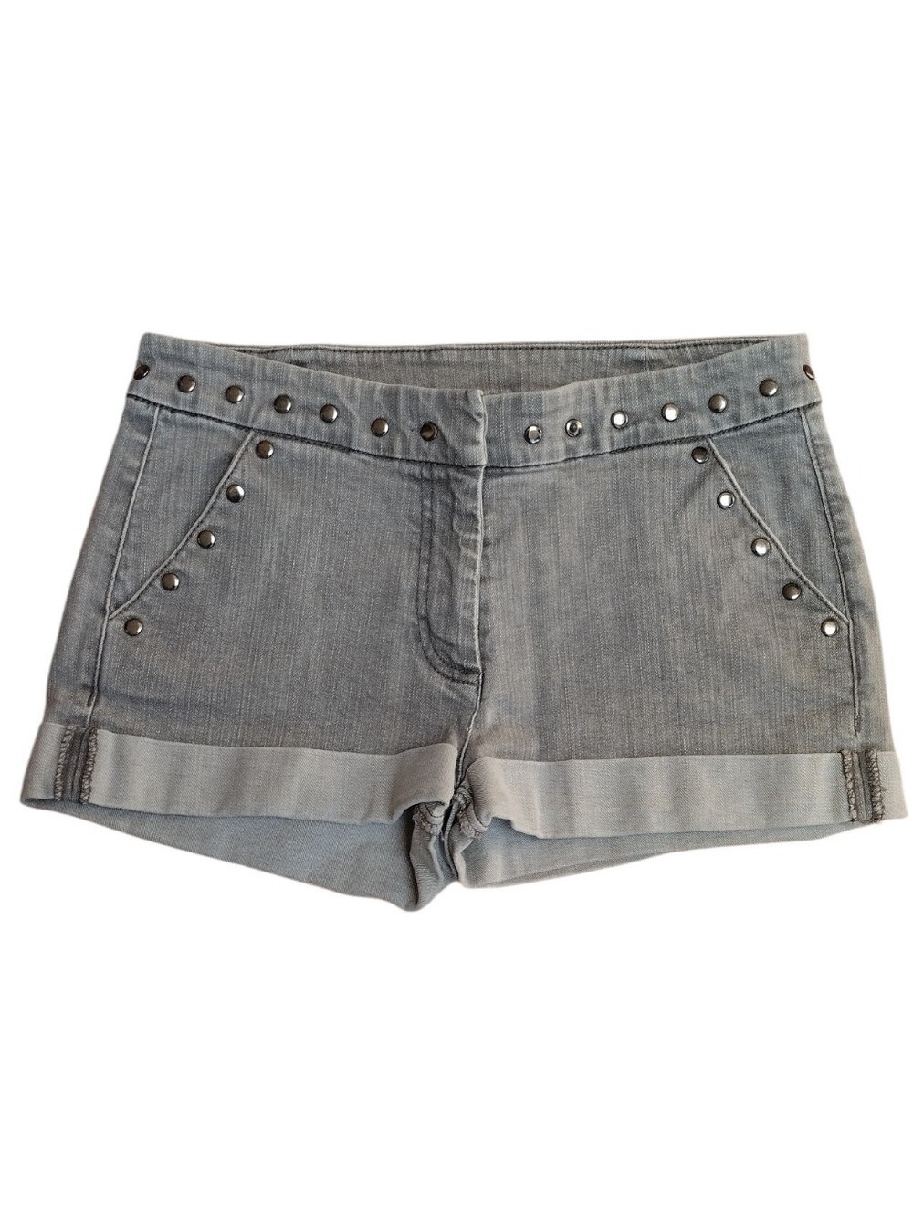 Alexander McQueen Gray Studded Denim Shorts 5